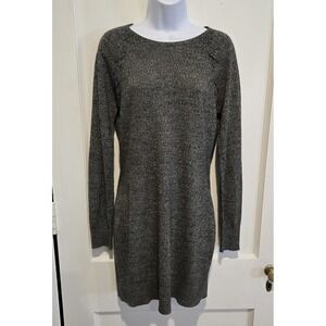 IZ BYER Women's Long Sleeve Lacing Detail Shoulder Heather Gray Sweater Dress XL